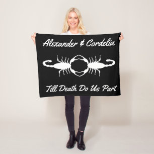 Gothic White Wedding Scorpions Custom Fleece Blanket