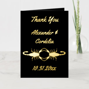 Gothic White Wedding Scorpions Custom Foil Greeting Card