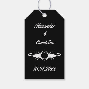 Gothic White Wedding Scorpions Custom Gift Tags