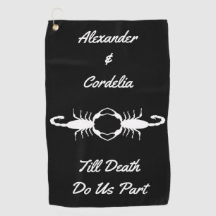 Gothic White Wedding Scorpions Custom Golf Towel