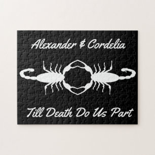 Gothic White Wedding Scorpions Custom Jigsaw Puzzle