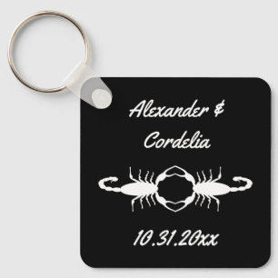 Gothic White Wedding Scorpions Custom Key Ring