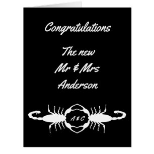 Gothic White Wedding Scorpions Custom Monogrammed