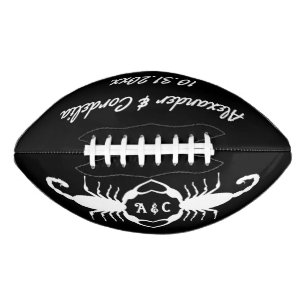 Gothic White Wedding Scorpions Custom Monogrammed Football