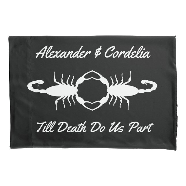 Gothic White Wedding Scorpions Custom Pillowcase (Front)