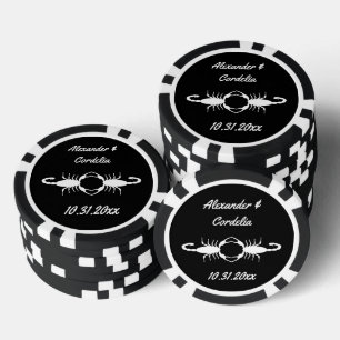 Gothic White Wedding Scorpions Custom Poker Chips