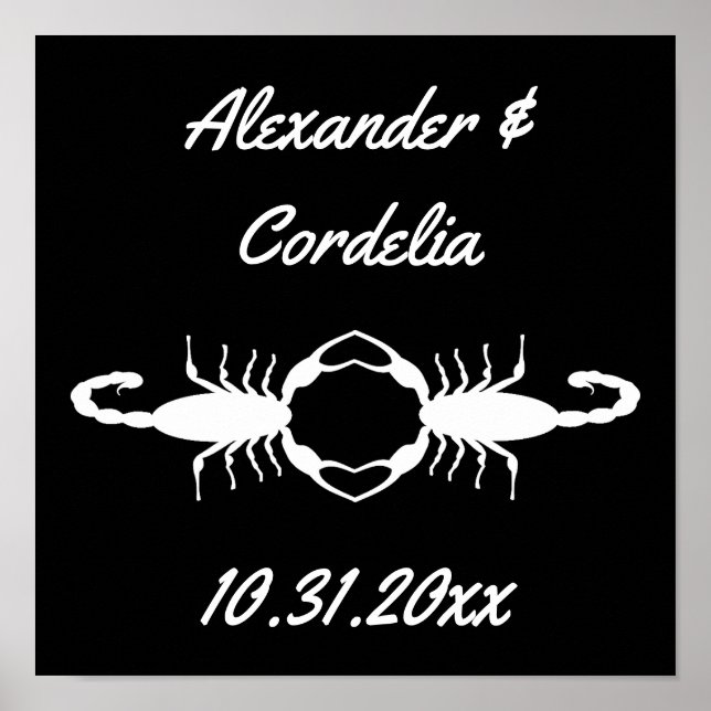 Gothic White Wedding Scorpions Custom Poster (Front)