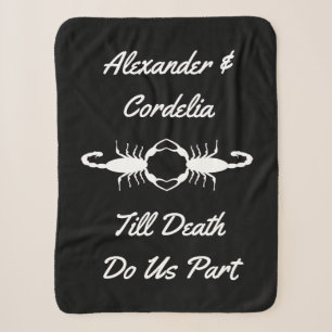 Gothic White Wedding Scorpions Custom Sherpa Blanket