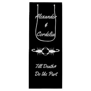 Gothic White Wedding Scorpions Custom Wine Gift Bag