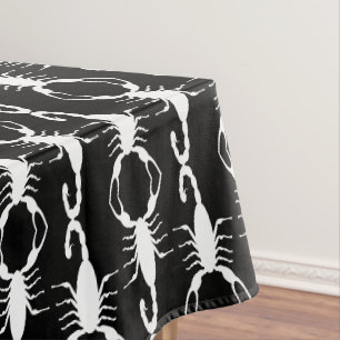 Gothic White Wedding Scorpions Patterned Tablecloth