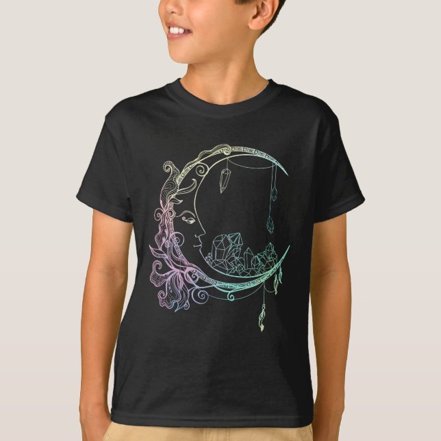 Gothic Wicca Crescent Pastel Goth Moon T-Shirt (Front)