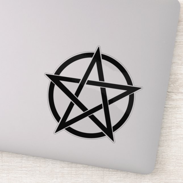 Gothic Wicca Pentagram Elegant Vinyl Sticker (Detail)