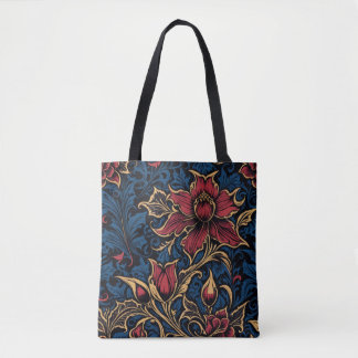 Gothic Wildflower Garden Black Tote Bag