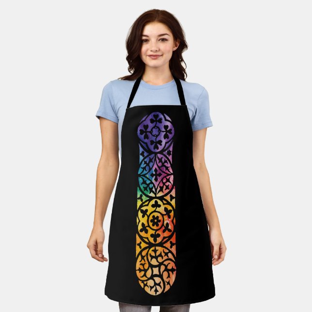 Gothic Window Rainbow Pride Apron (Worn)