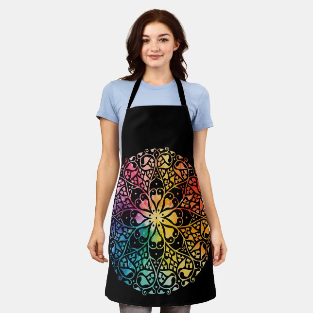 Gothic Window Rainbow Pride Apron (Worn)