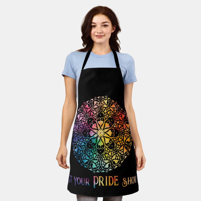Gothic Window Rainbow Pride Apron (Worn)