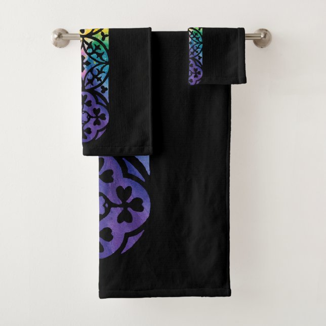 Gothic Window Rainbow Pride Bath Towel Set (Insitu)