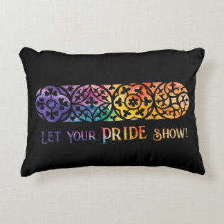 Gothic Window Rainbow Pride Decorative Cushion