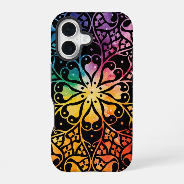 Gothic Window Rainbow Pride iPhone 16 Case (Back)
