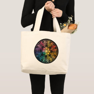 Gothic Window Rainbow Pride Large Tote Bag