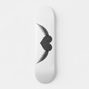 Gothic Winged Love Heart Skateboard