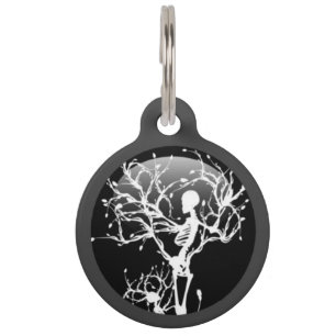 Gothic Winter Skeleton Pet ID Tag