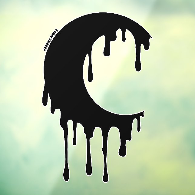 Gothic Witch Black Dripping Moon Silhouette (Sheet 3)