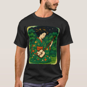 Gothic Witch Girl Celestial Moon Stars Portrait T-Shirt
