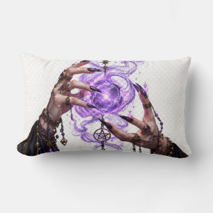 Gothic Witch Hands Purple Magic T-Shirt Lumbar Cushion