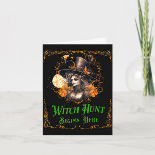 Gothic witch hunt fantasy dark sorcery halloween card
