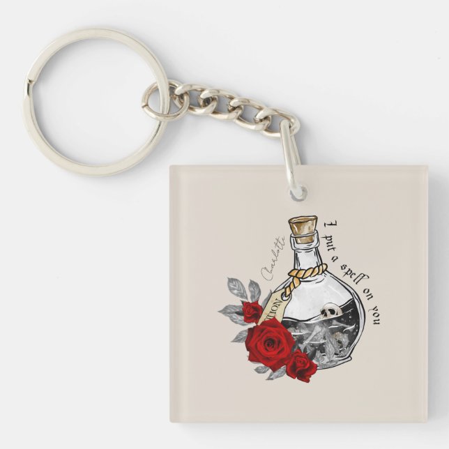 Gothic Witch Love Potion Key Ring (Front)