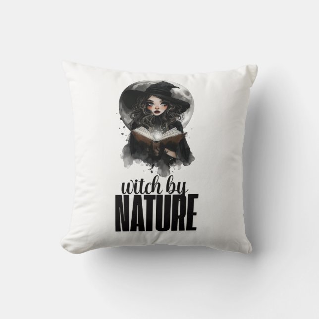 Gothic Witch Nature Full Moon Design ||  Cushion (Front)