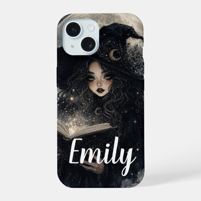 Gothic Witch Nature Full Moon Design ||  iPhone 15 Case (Back)