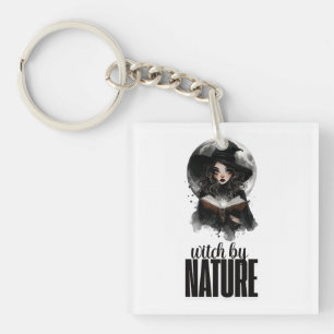 Gothic Witch Nature Full Moon Design Key Ring