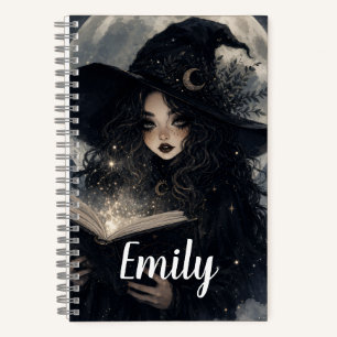Gothic Witch Nature Full Moon Design notebook