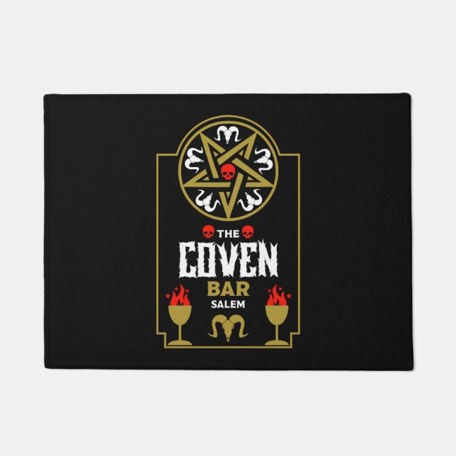 Gothic Witch Punk Halloween Doormat (Front)