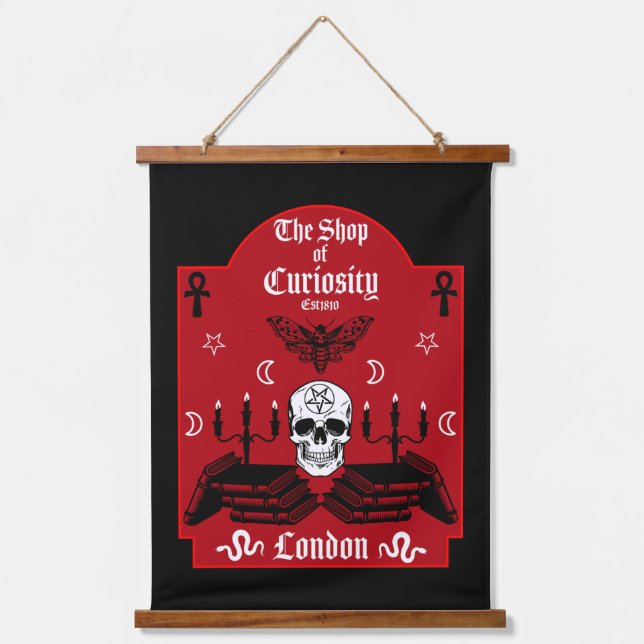 Gothic Witch Punk Halloween Hanging Tapestry (Front)