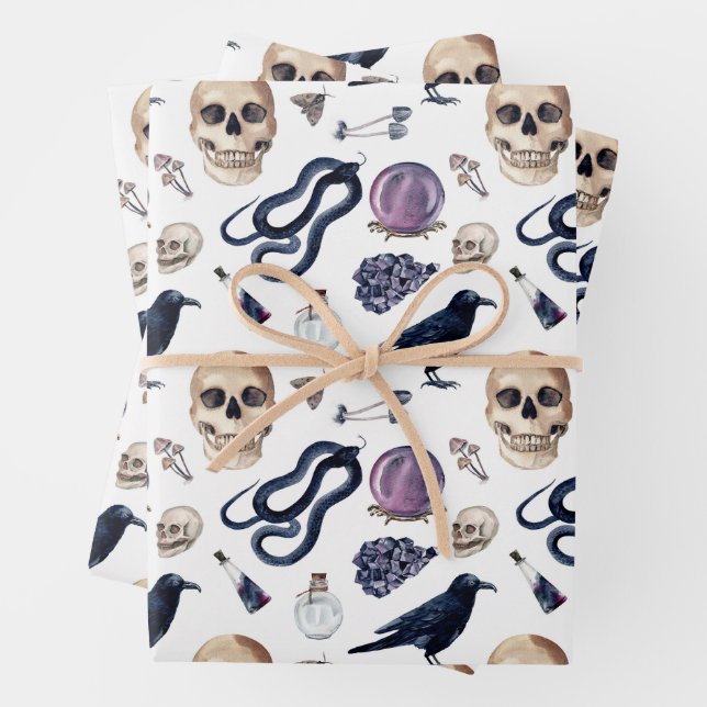 Gothic Witchcraft and Magic Accessories  Wrapping Paper Sheet (In situ)