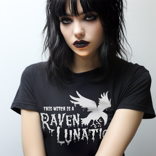 Gothic Witchcraft Raven Lunatic Goth Witch T-Shirt