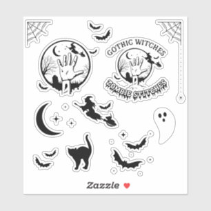 Gothic Witches Zombie Stitches Sticker Cutouts