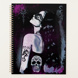 Gothic Witchy Planner Dragon Tattoo Runic Skull