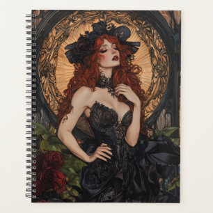 Gothic Woman in Art Nouveau Style Planner
