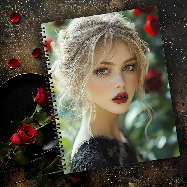 Gothic Woman & Red Roses Notebook (Creator Uploaded)