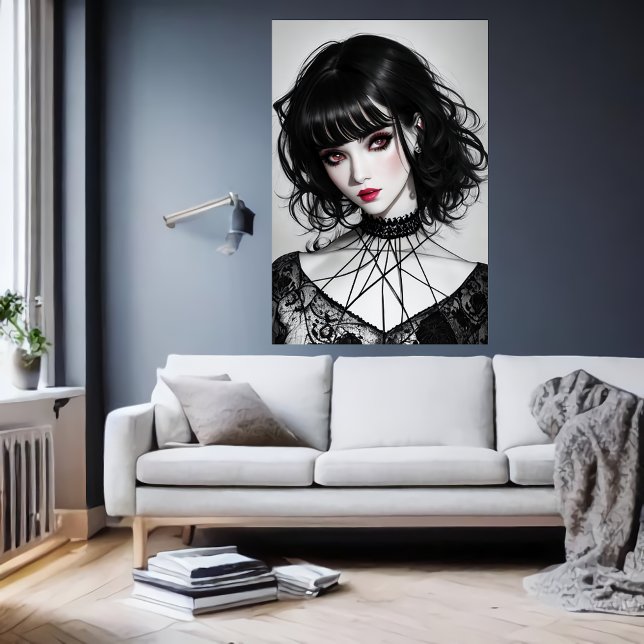 Gothic women black hair | AI Art Poster (Creator Uploaded)