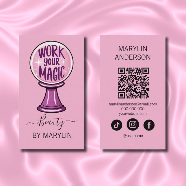 Gothic "Work Your Magic" Beauty and Makeup Business Card (Creator Uploaded)
