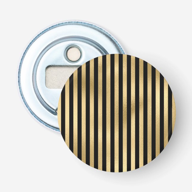 Gothic Yellow Stripe Striped Pattern Bottle Opener (Front)