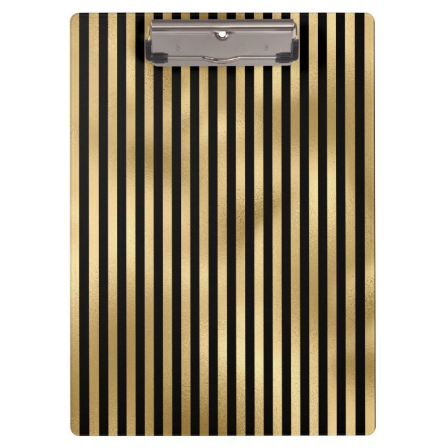 Gothic Yellow Stripe Striped Pattern Clipboard (Front)