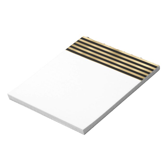 Gothic Yellow Stripe Striped Pattern Notepad (Rotated)