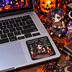 Gothic Zombie and Tarot Halloween Sticker