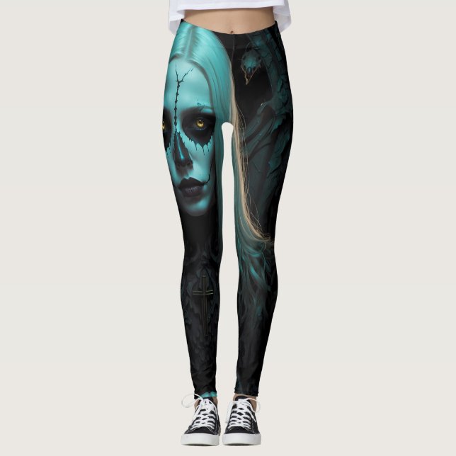 Gothic Zombie Dark Elegance  Leggings (Front)